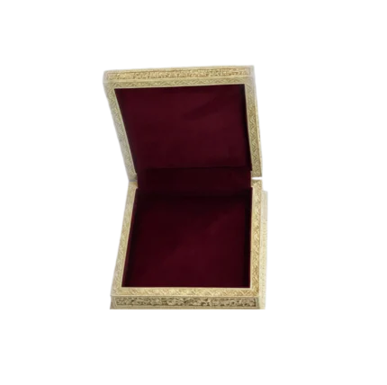 Intricately Carved Resin/Bone Keepsake Box with Velvet Interior