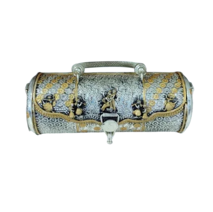 Radha Krishna Engraved Silver Handcrafted Jewelry Box