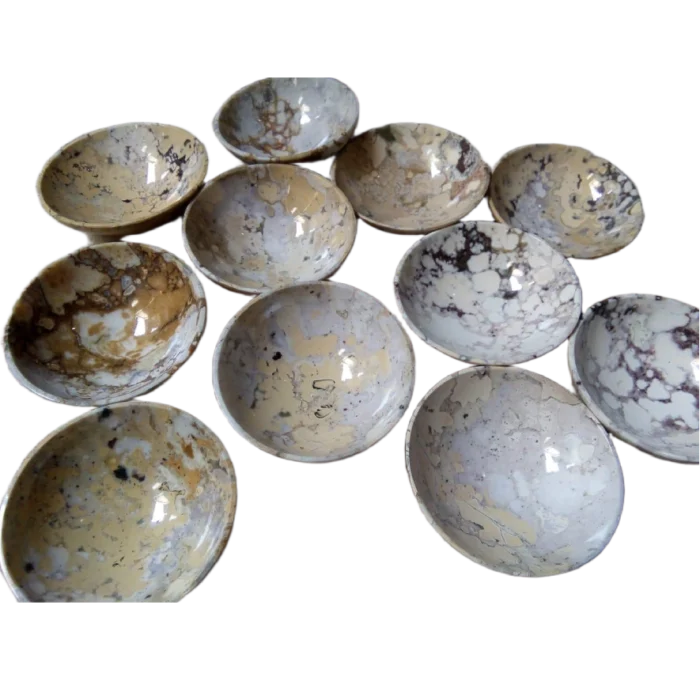 Natural Stone Finish Marble Bowls – Set of 11 - Image 1