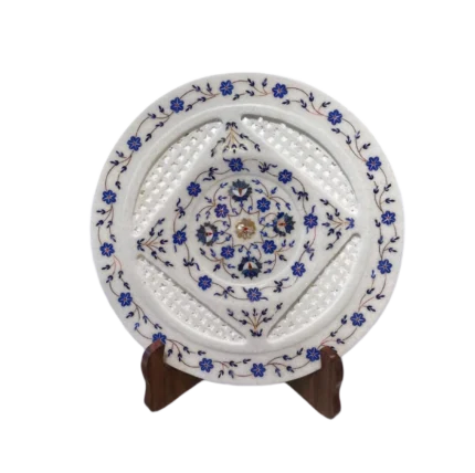 Handcrafted Marble Inlay Decorative Plate