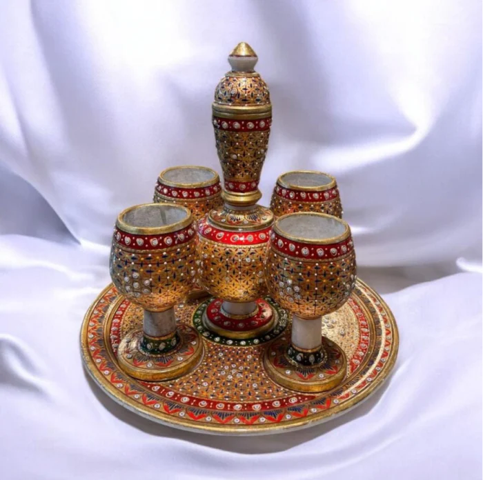 Royal Indian Hand-Painted & Embellished Ceremonial Set - Image 1