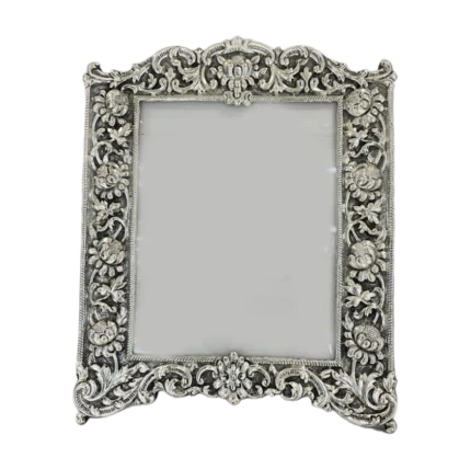 Ornate Antique Silver Finish Photo Frame - Victorian Style Decor