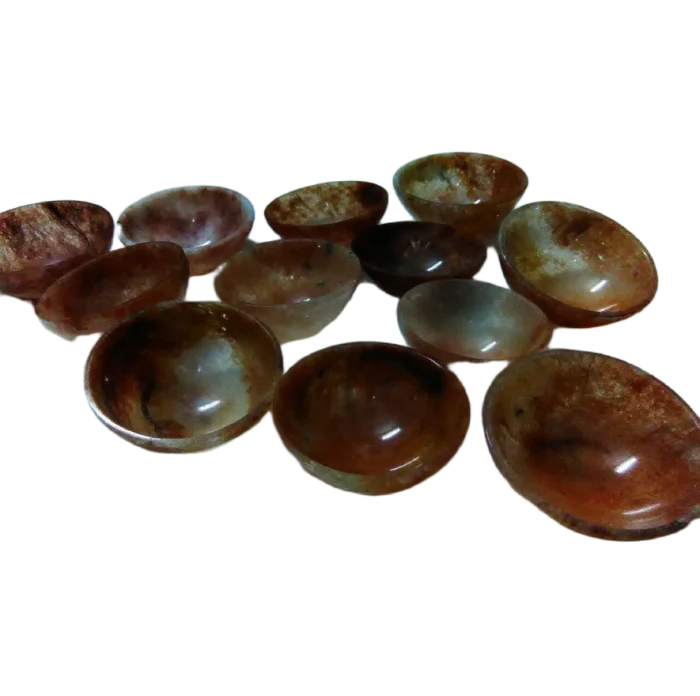 Polished Quartz/Agate Crystal Bowls - Natural Gemstone Dishes - Image 1
