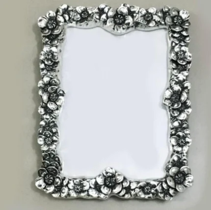 Ornate Silver-Toned Floral Photo Frame