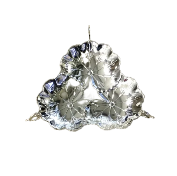Silver-Plated Triple Leaf Shaped Decorative Dish/tray - Image 1
