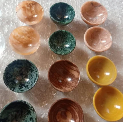 Polished Natural Stone Mini Bowls - set 12