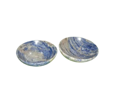 Hand-Carved Sodalite/Blue Jasper Bowls - Natural Stone Decor