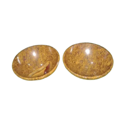 Pair of Polished Natural Stone Oval Bowls