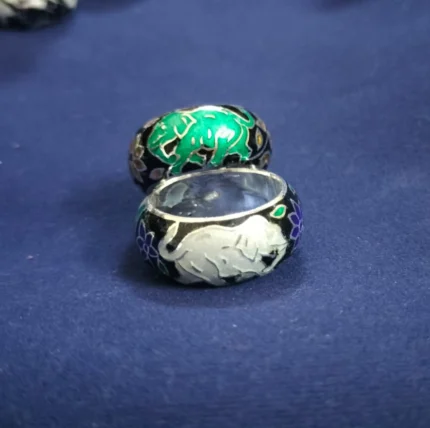 Hand-Painted Elephant Enamel Rings (Assorted Colors)