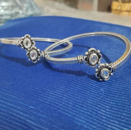 Elegant Sterling Silver Flexible Anklets (Pair)