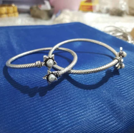 Elegant Sterling Silver Flexible Anklets (Pair)