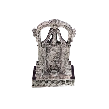 Antique Silver Tirupati Balaji Idol with Temple Arch