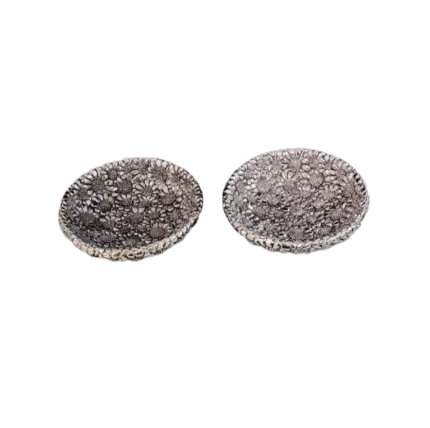 Decorative Silver-Plated Flower Design Bowls (Set of 2)