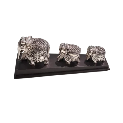 Silver Elephant Family Showpiece