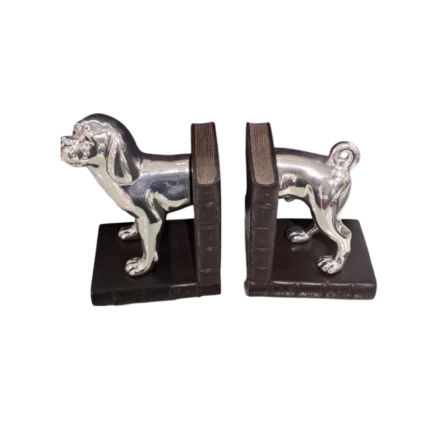 Silver Dog Bookends