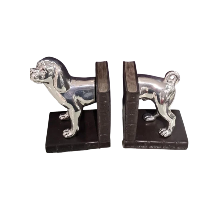 Silver Dog Bookends - Image 1