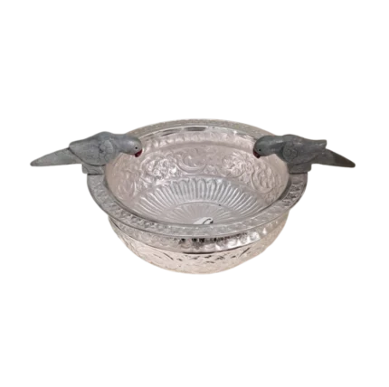 Twin Parrot Silver Bowl