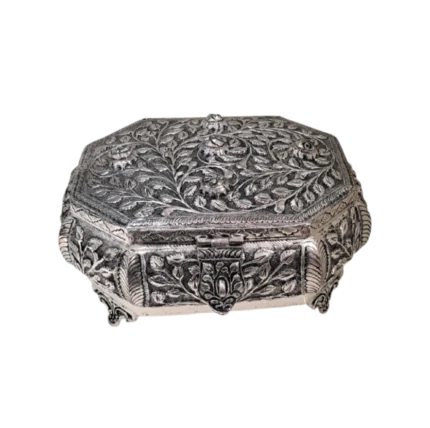 Octagonal Silver Box with Royal Engravings