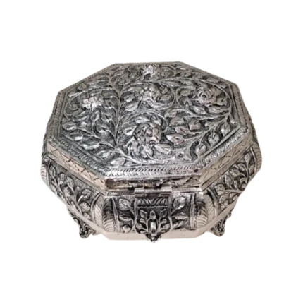 Engraved Silver Octagonal Keepsake Box