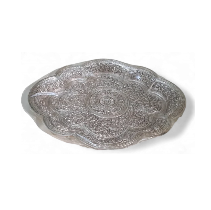 Lotus Blossom Silver Tray - Image 1