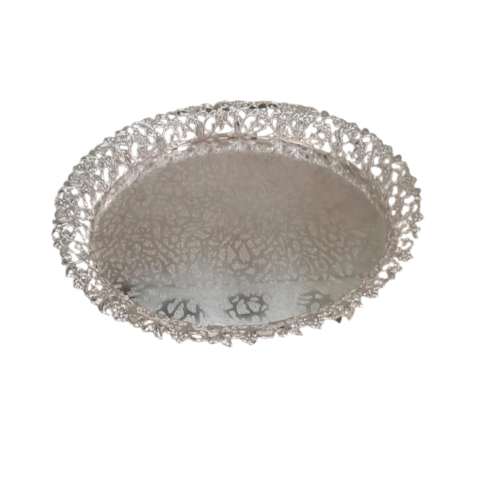 Classic Silver Lace-Edge Serving Tray - Image 1