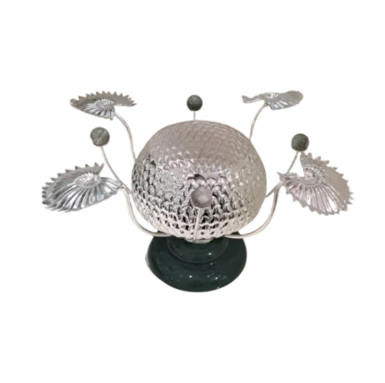 Designer Silver Bowl with Multi-Leaf Extensions