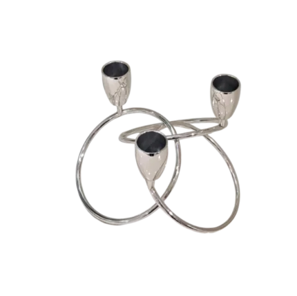 Modern Silver Candle Holder