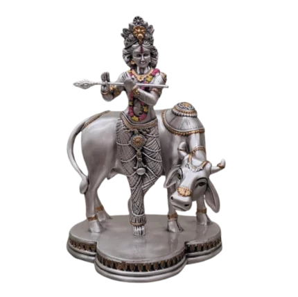 Krishna with Cow Statue
