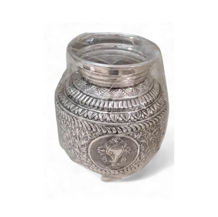Temple Silver Kalash with Goddess Motifs