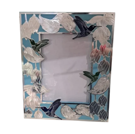 Bird & Leaf Silver Frame