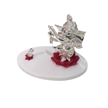 Silver Dancing Ganesha on Lotus