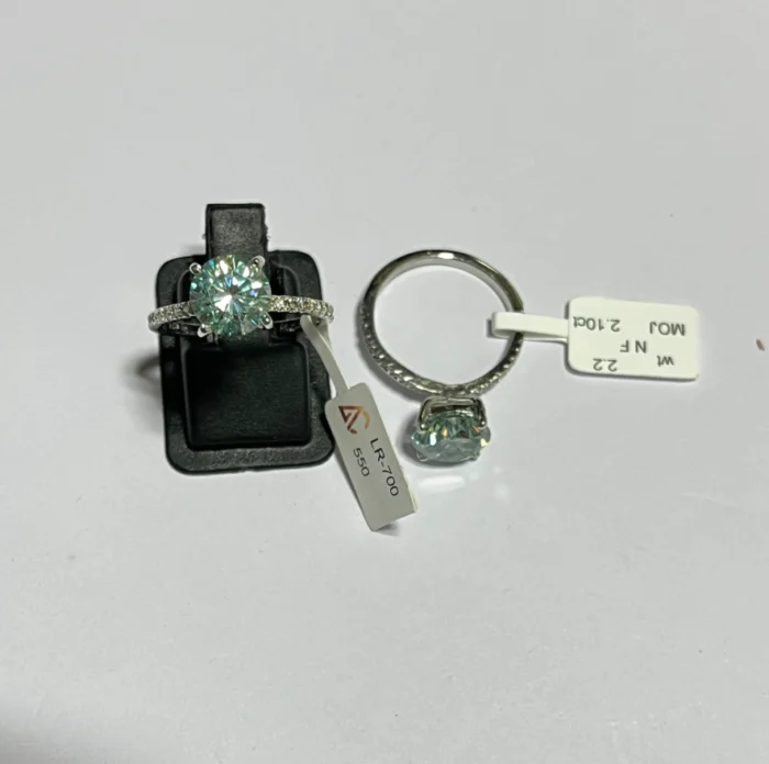 Dazzling Sterling Silver Moissanite Solitaire Ring (2.10 Carats) - Image 1